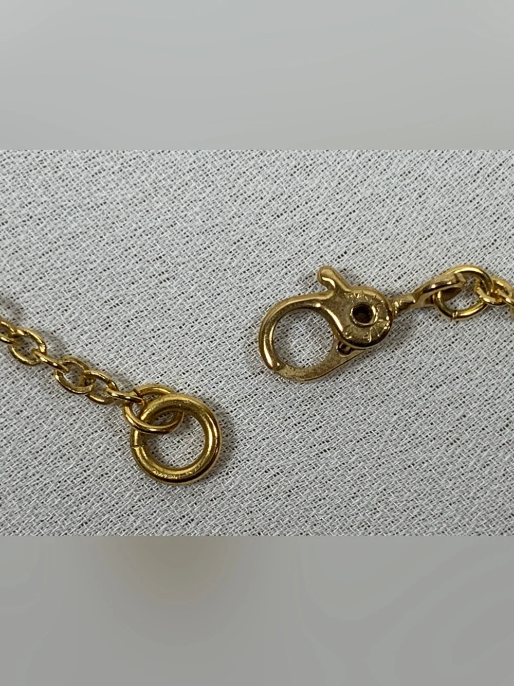 Monet Bezel Set Crystal Chain Necklace Clear Black Gold 30”